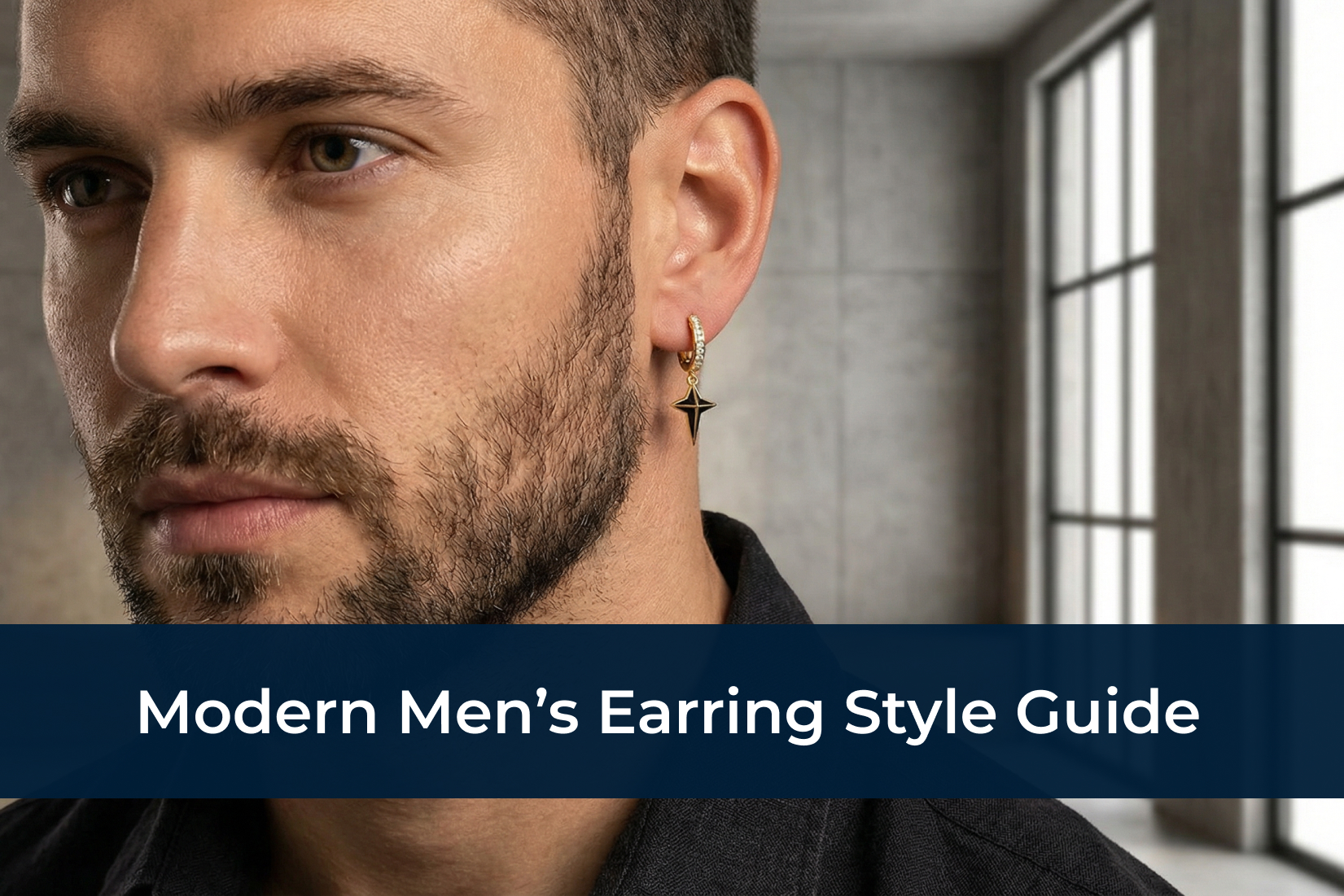 Banner Modern Men’s Earring Style Guide