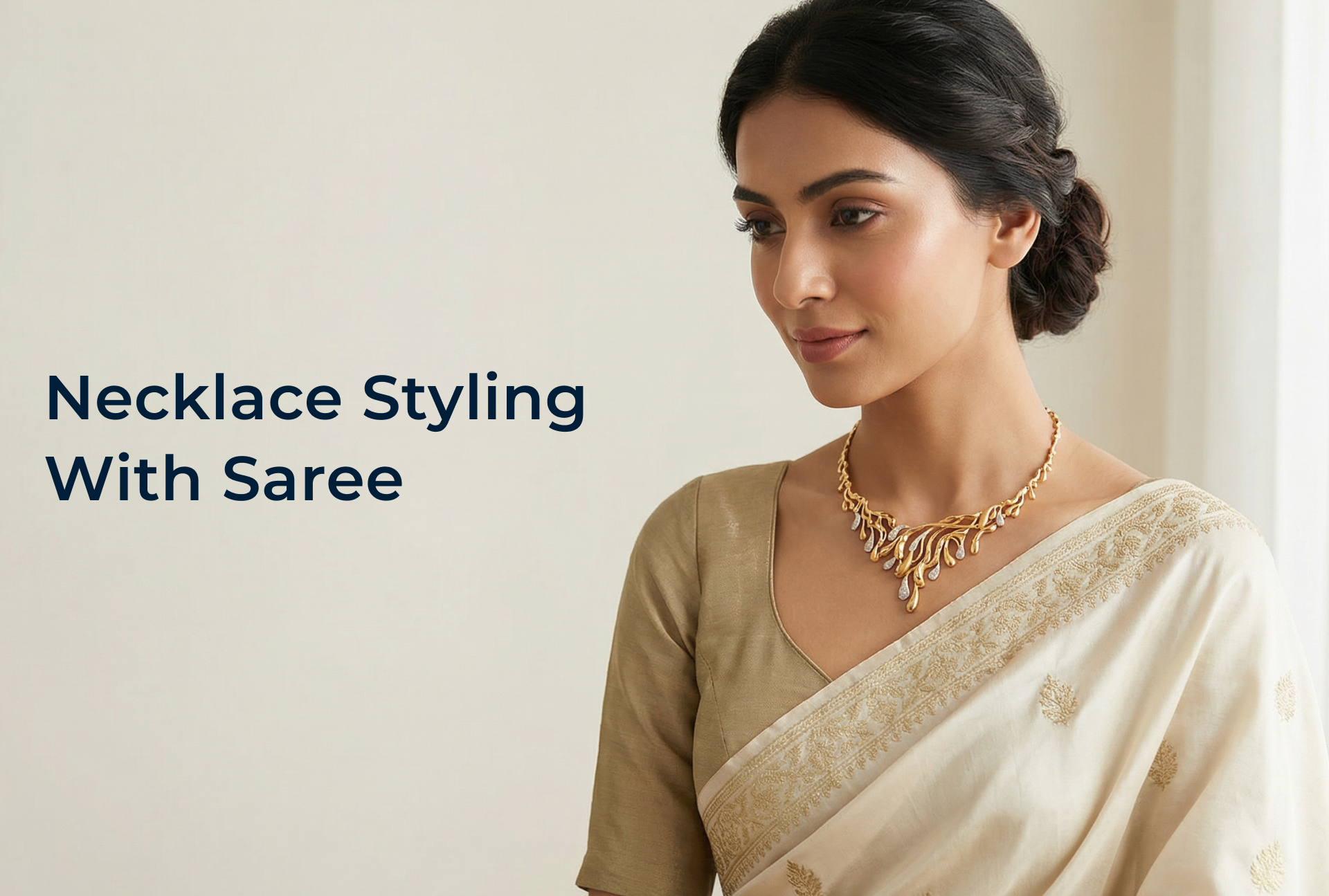 Necklace Styling With Saree