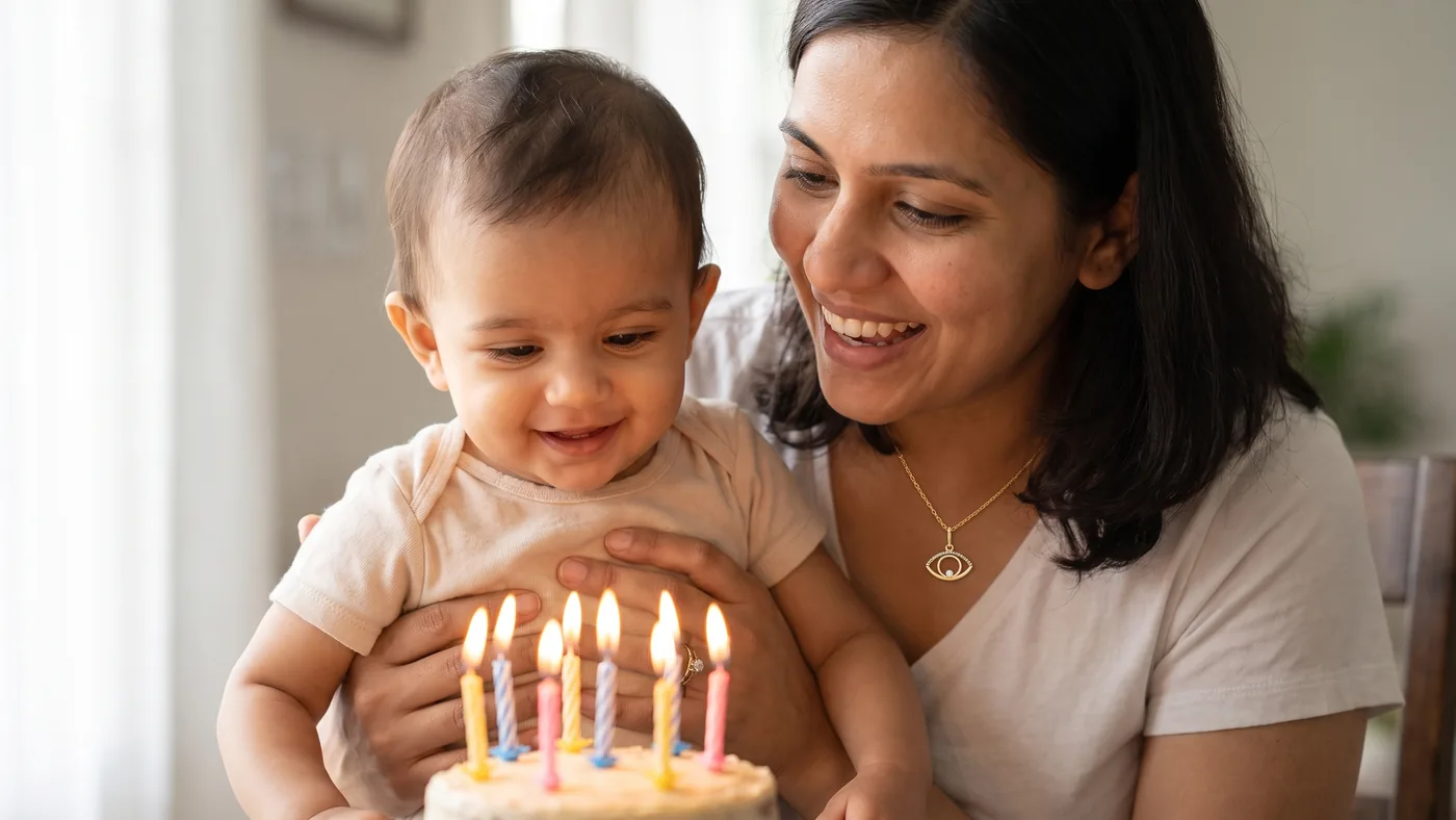 first birthday wishes for baby girl 2026 hero with The Melene Evil Eye Pendant