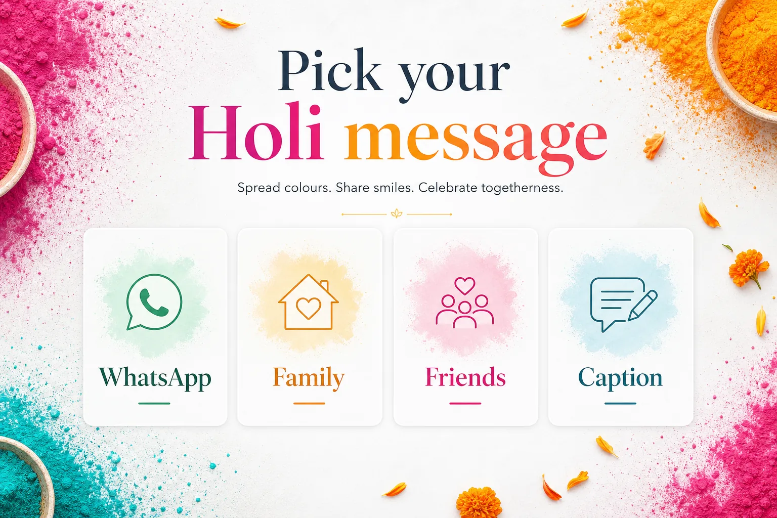 Happy Holi wishes guide: pick WhatsApp, family, friends or caption messages for 2027