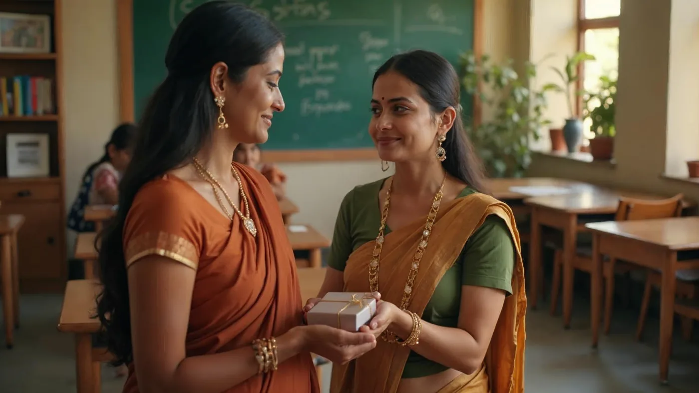 Happy Teachers Day wishes in english 2026 hero, teacher with The Aagarna Pendant