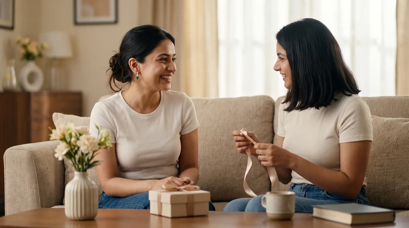 birthday gift for sister ideas 2026 as sisters celebrate with The Rohal Huggie Earrings