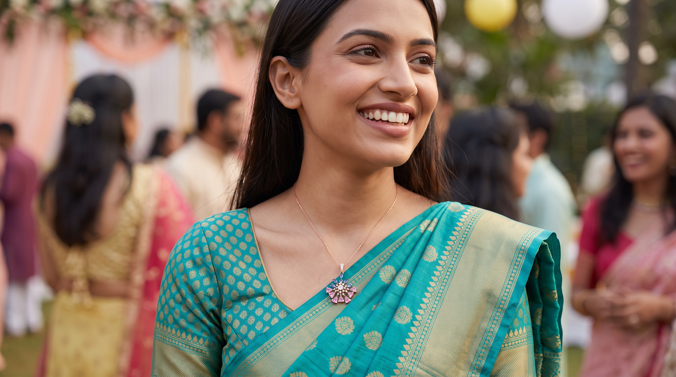 friends wedding captions for instagram 2026 hero with The Thaloria Pendant