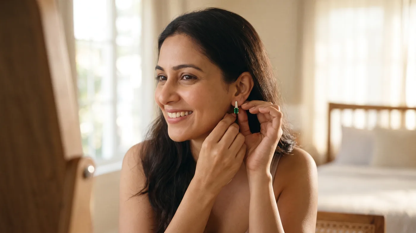 Second stud earrings 2026 styling guide: The Rohal Huggie Earrings