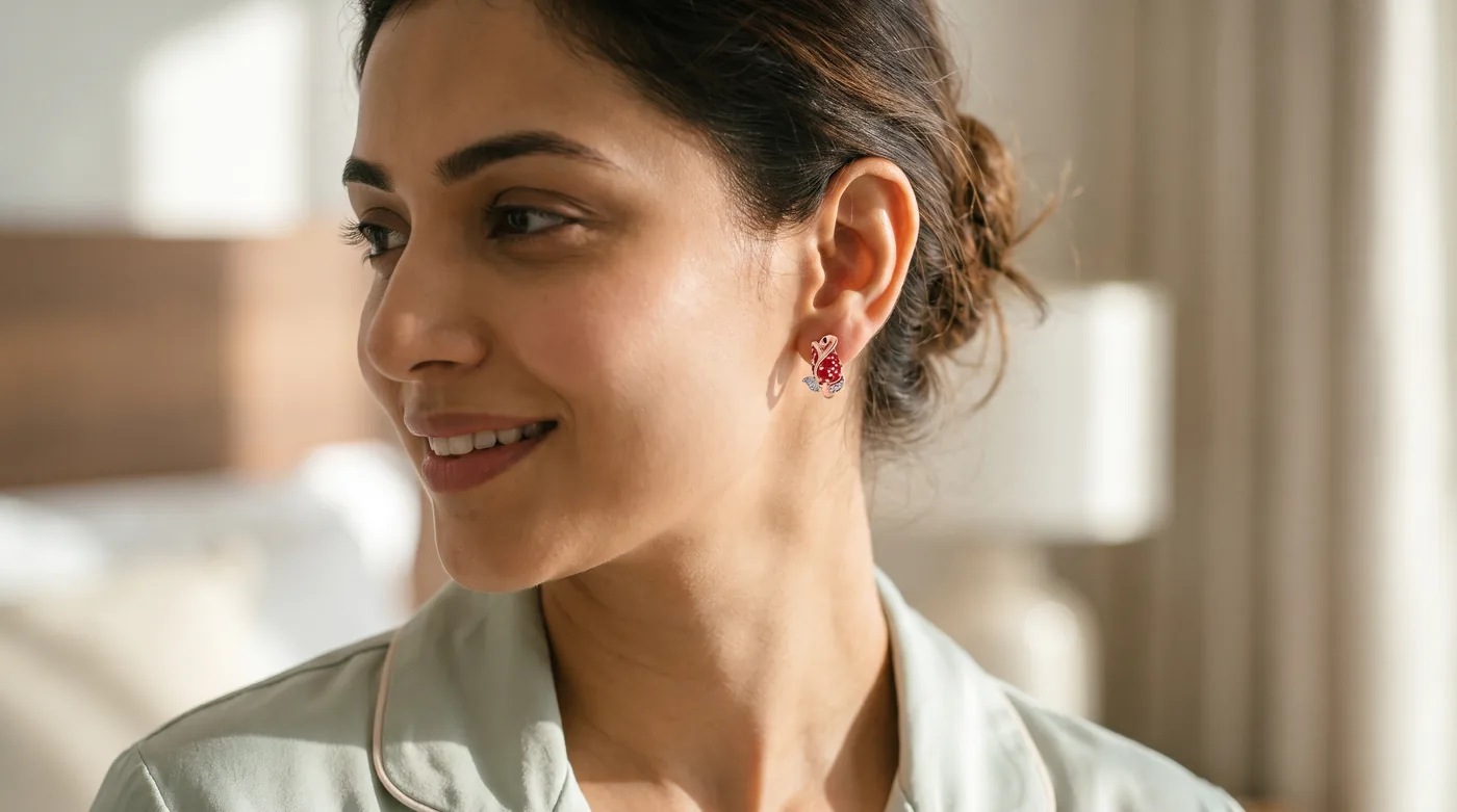 Gold Stud Earrings Designs for Daily Use 2026: Light Weight Styles, 18K vs 22K Purity, Earring Backs & Earlobe Comfort