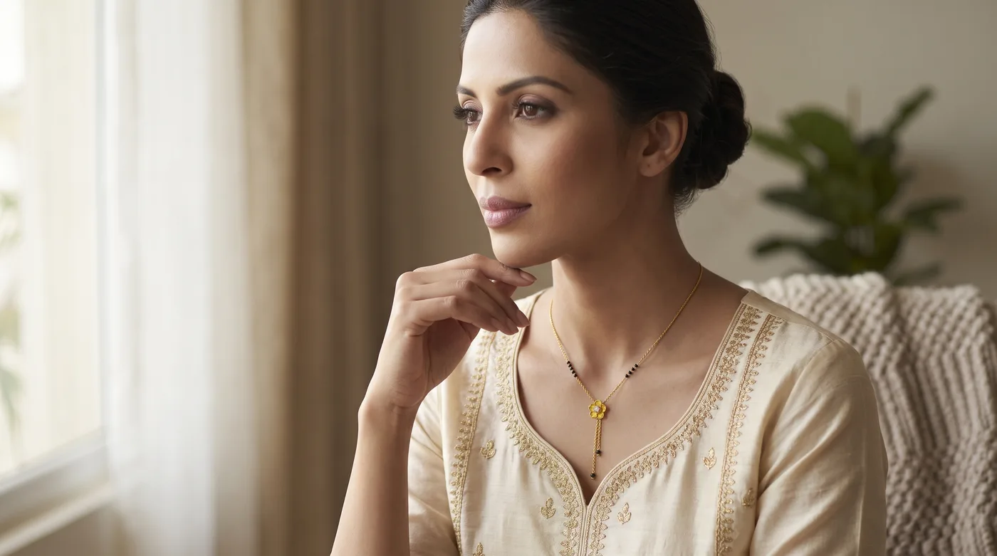 Mini Mangalsutra Design Gold Buying Guide 2026: Dainty Motifs, 18K vs 22K Purity, Chain Lengths & Daily Wear Styling